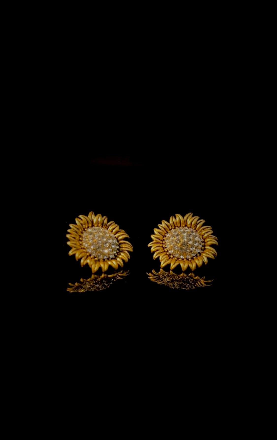 High-Quality Sunflower Earrings: Czech Gemstones & 18K Gold