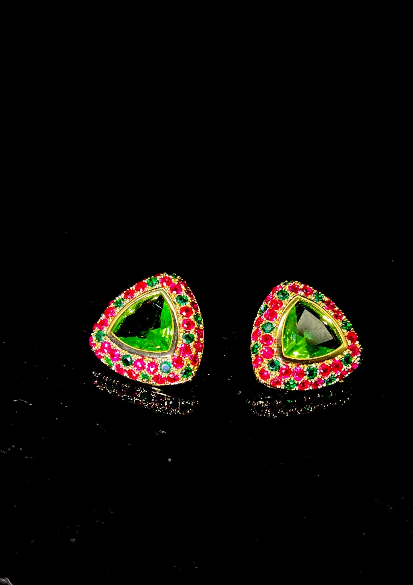 Vibrant Green Triangle Earrings: Chic for Mature Girls